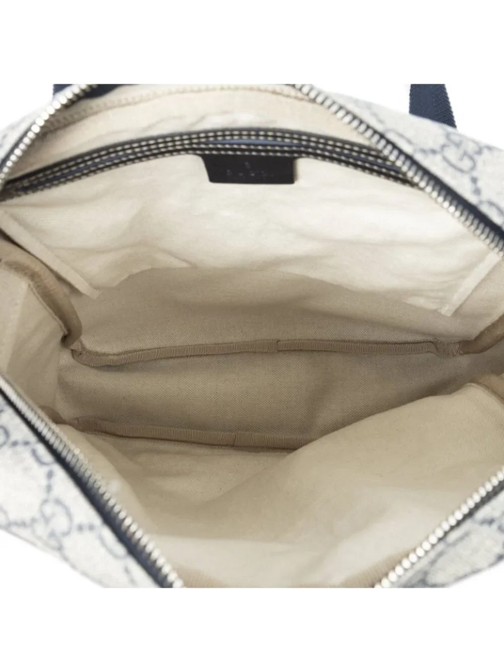 Gucci Half Moon Zip Messenger Gray Navy Supreme Canvas - Picture 9 of 10